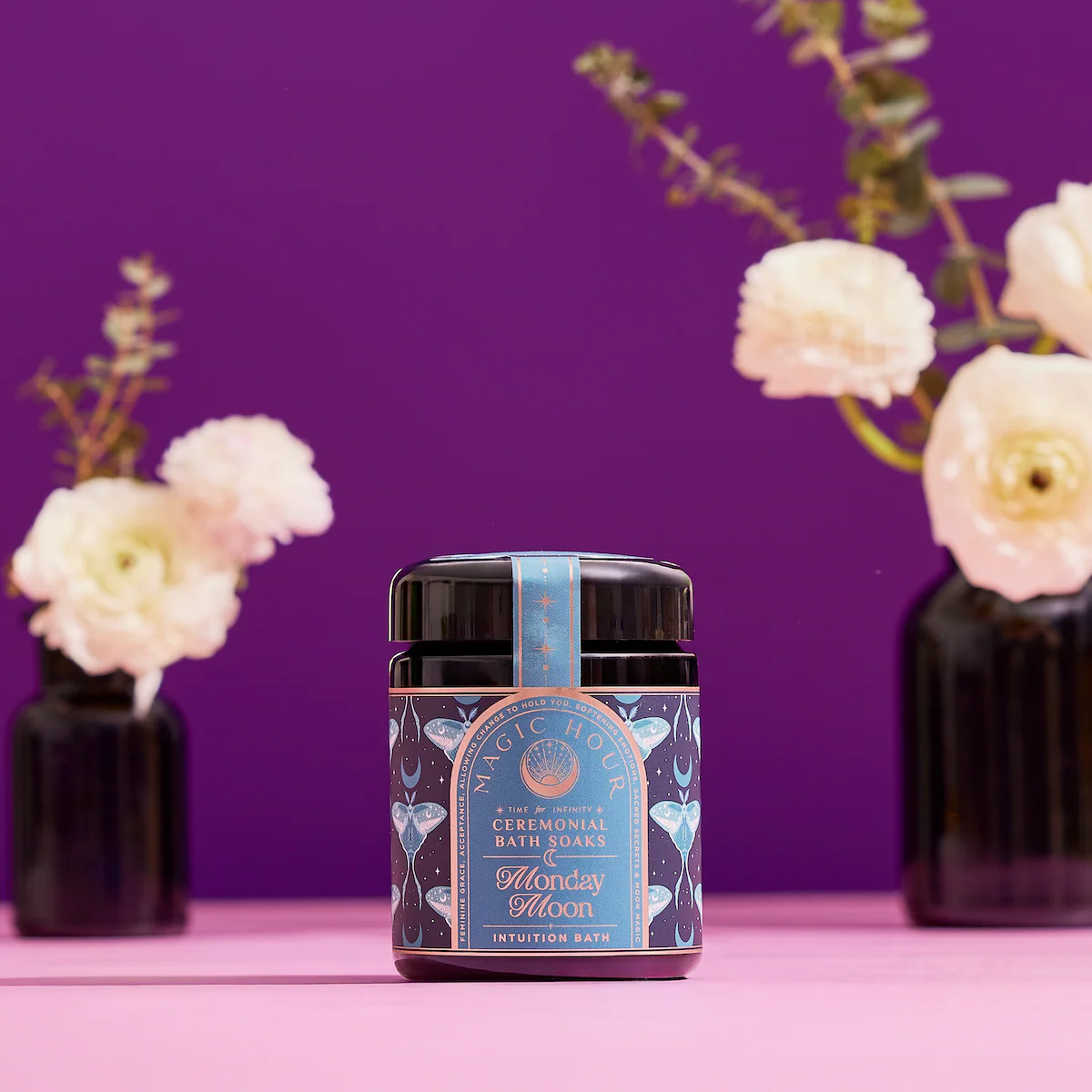 Ceremonial Bath Salt Soaks - Violet Glass Jar - Image 5