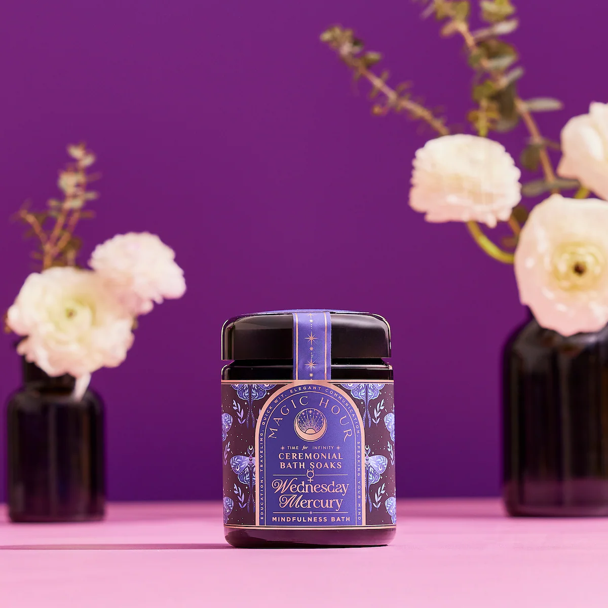 Ceremonial Bath Salt Soaks - Violet Glass Jar - Image 9